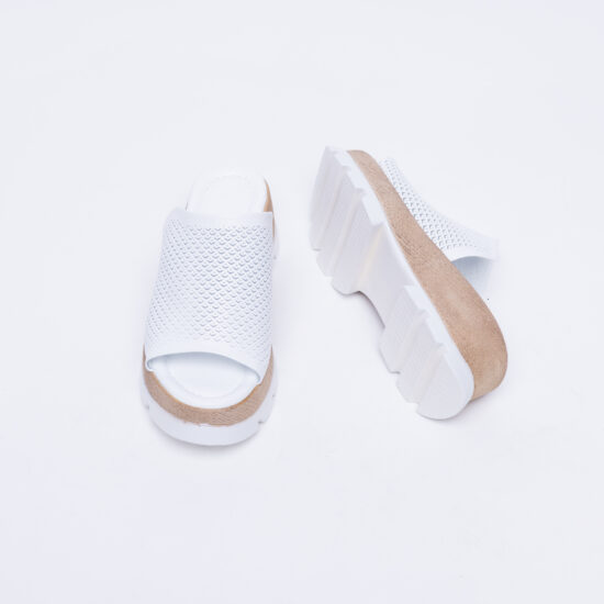Zuecos de vestir blancos para mujer de piel con plataforma | TUASOLEA