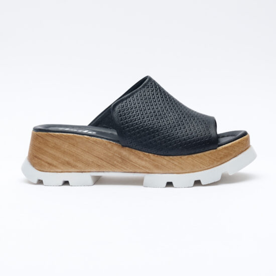 Zuecos de vestir negros para mujer de piel con plataforma | TUASOLEA