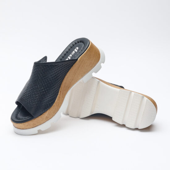 Zuecos de vestir negros para mujer de piel con plataforma | TUASOLEA