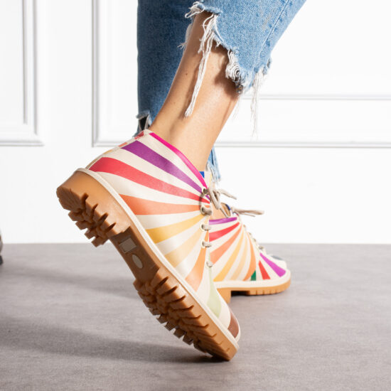 Botines planos de piel beige para mujer con cordones | TUASOLEA