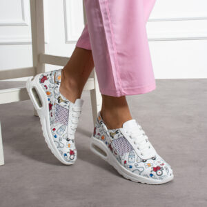 Zapatillas sanitarias blancas ultraligeras para trabajo Zapatos de trabajo mujer Sanitarios