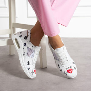 Zapatillas sanitarias blancas ultraligeras para trabajo Zapatos de trabajo mujer Sanitarios