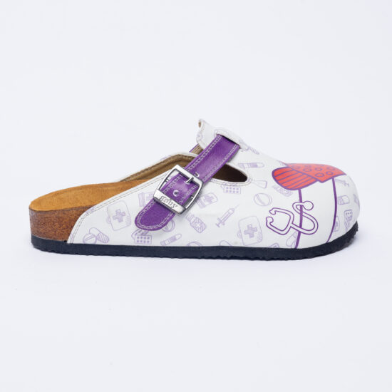 Zuecos sanitarios blancos planos para mujer | TUASOLEA