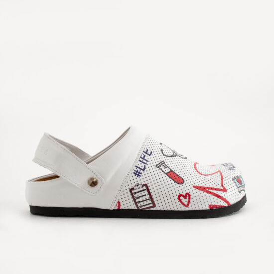 Zuecos sanitarios planos de piel para mujer | TUASOLEA