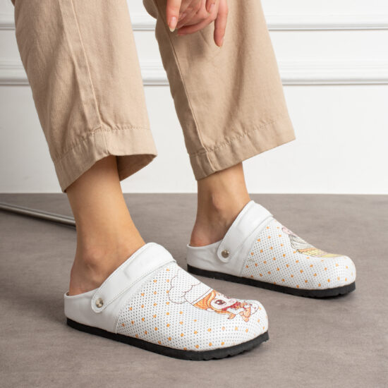 Zuecos de cocina planos de piel para mujer | TUASOLEA