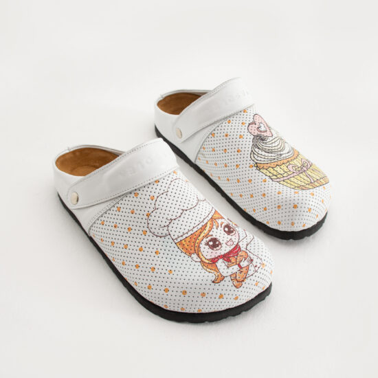 Zuecos de cocina planos de piel para mujer | TUASOLEA