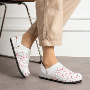 Zuecos sanitarios planos de piel para mujer Zuecos planos mujer Sanitarios