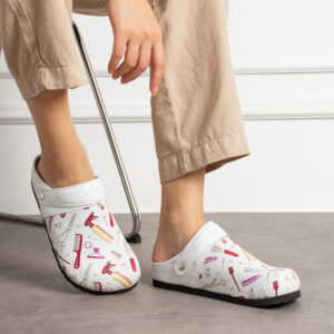 Zuecos planos de piel para peluquería Zuecos planos mujer Peluqueria y estetica