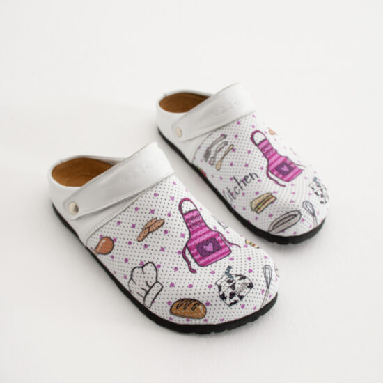 Zuecos de cocina planos de piel para mujer | TUASOLEA