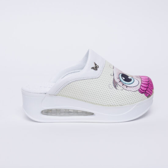 Zuecos de piel con plataforma con dibujo | TUASOLEA