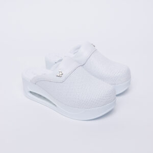 Zuecos sanitarios de piel blanca con plataforma Sin categoría Monocromáticos