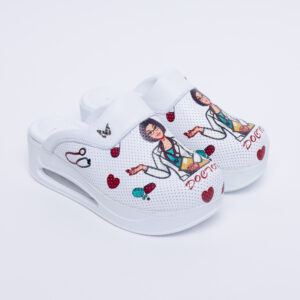 Zuecos de piel con plataforma para médicos Zuecos con plataforma mujer Sanitarios