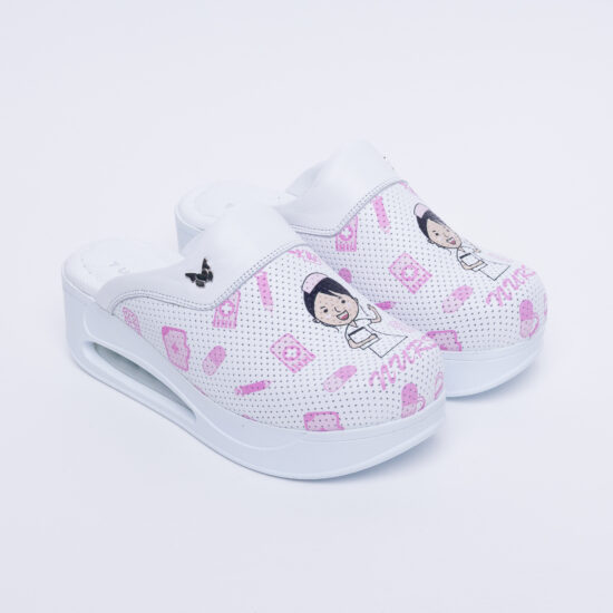 Alternative view of Zuecos de piel con plataforma para enfermeras