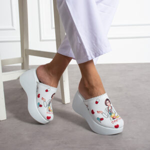 Zuecos sanitarios de piel con plataforma alta Zuecos con plataforma mujer Sanitarios