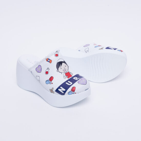 Zuecos sanitarios de piel con plataforma alta | TUASOLEA