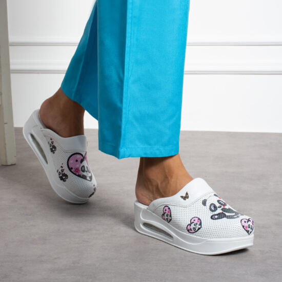 Zuecos de piel con plataforma con dibujo | TUASOLEA