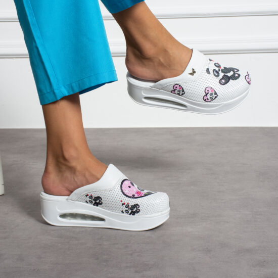 Zuecos de piel con plataforma con dibujo | TUASOLEA