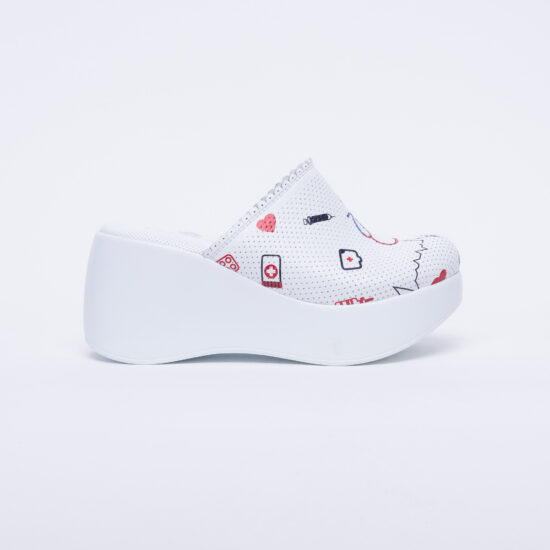 Zuecos sanitarios de piel con plataforma alta | TUASOLEA