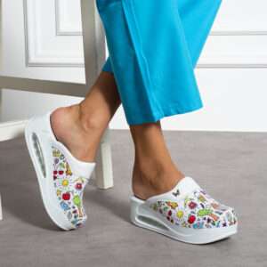 Zuecos de piel con plataforma para maestras Zuecos con plataforma mujer Maestras y guarderías