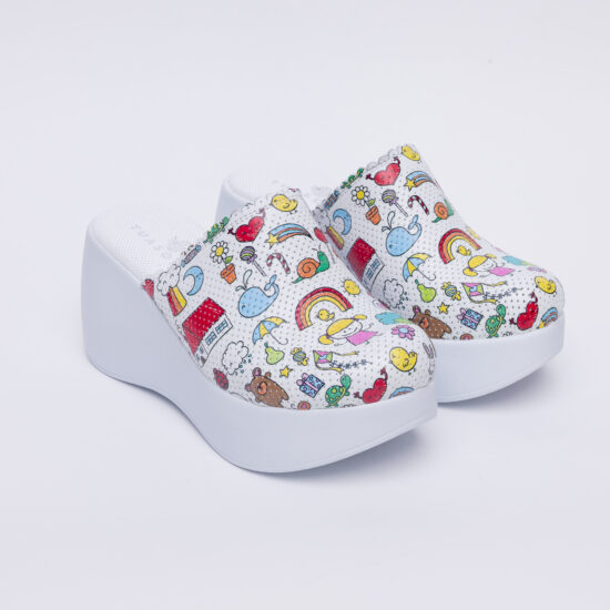 Zuecos de trabajo de piel con plataforma alta para maestras | TUASOLEA