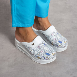 Zuecos de piel con plataforma para salones Zuecos con plataforma mujer Peluqueria y estetica