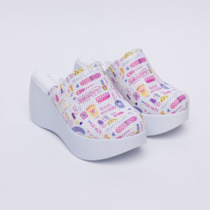 Zuecos de trabajo de piel con plataforma alta para esteticistas Zuecos con plataforma mujer Peluqueria y estetica