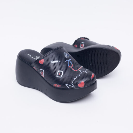 Zuecos sanitarios de piel con plataforma alta | TUASOLEA