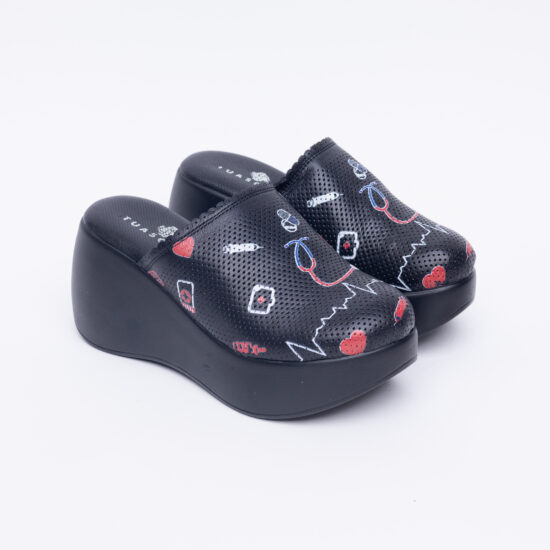 Zuecos sanitarios de piel con plataforma alta | TUASOLEA