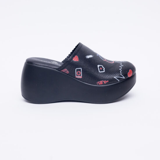 Zuecos sanitarios de piel con plataforma alta | TUASOLEA