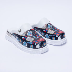 Zuecos sanitarios negros de piel para enfermeras Zuecos sanitarios mujer Sanitarios