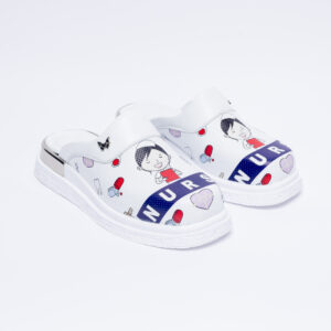 Zuecos sanitarios blancos de piel para enfermeras Zuecos sanitarios mujer Sanitarios