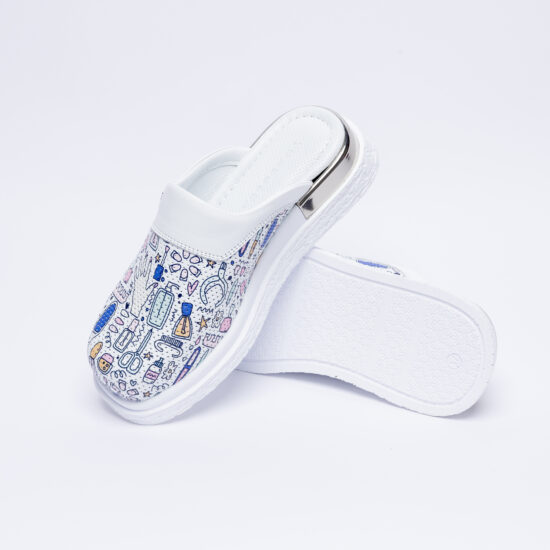 Zuecos cómodos blancos de piel para salones de belleza | TUASOLEA