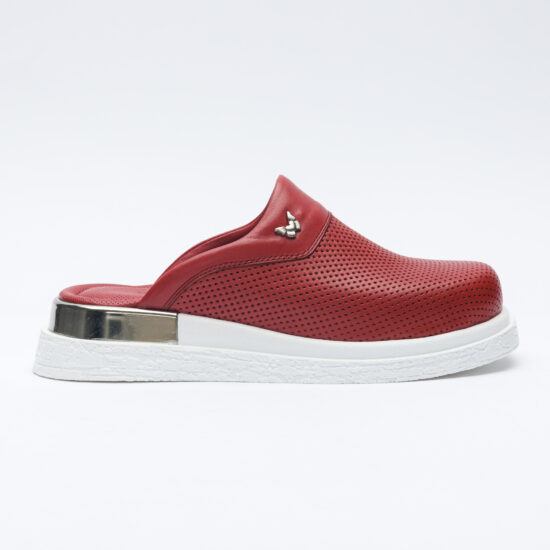 Alternative view of Zuecos cerrados cómodos de piel rojos