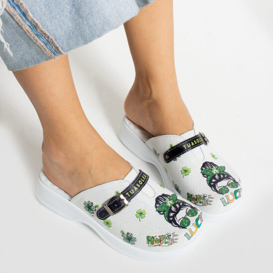 Zuecos de trabajo cómodos de piel para peluquería | TUASOLEA