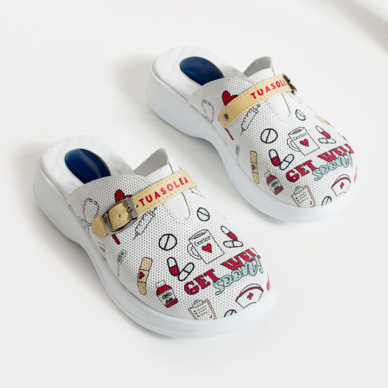 Alternative view of Zuecos cómodos de piel para enfermeras y personal sanitario