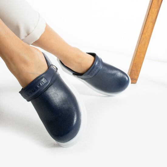 Zuecos antideslizantes de piel para trabajo con tira trasera | TUASOLEA