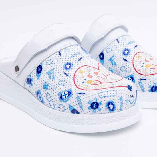 Zuecos sanitarios antideslizantes de piel con tira trasera | TUASOLEA