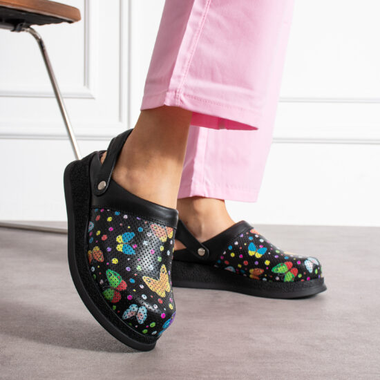 Zuecos de piel estampados antideslizantes con tira trasera | TUASOLEA