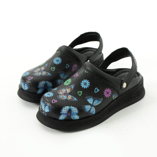 Zuecos de piel estampados antideslizantes con tira trasera | TUASOLEA