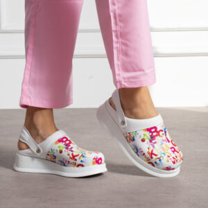 Zuecos cómodos de piel con tira trasera para maestras Zuecos sanitarios mujer Maestras y guarderías