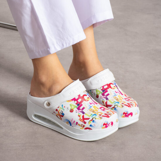 Zuecos de trabajo de piel con plataforma y tira trasera para maestras | TUASOLEA