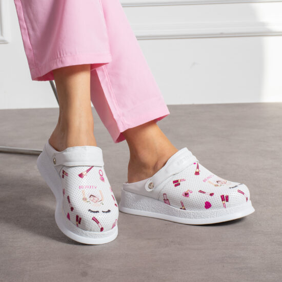 Alternative view of Zuecos de trabajo para esteticistas antideslizantes de piel con tira trasera