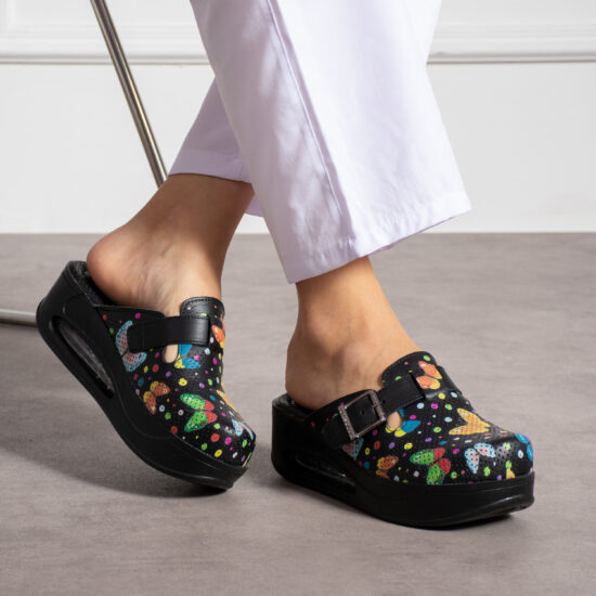 Zuecos de trabajo de piel para mujer con plataforma | TUASOLEA