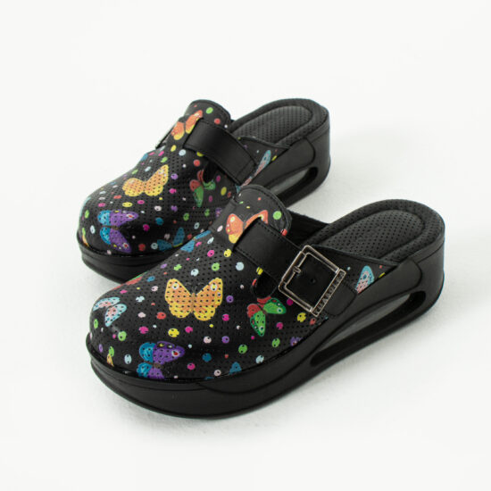 Zuecos de trabajo de piel para mujer con plataforma | TUASOLEA