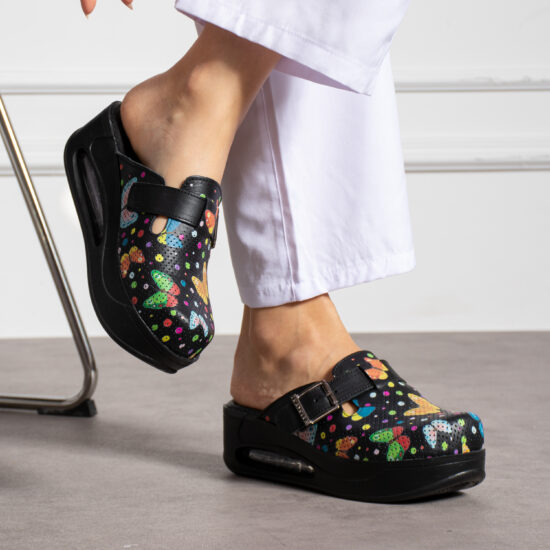 Zuecos de trabajo de piel para mujer con plataforma | TUASOLEA