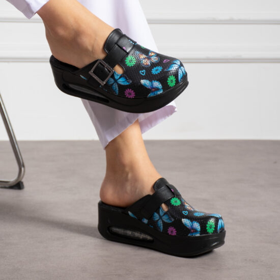 Zuecos de trabajo de piel para mujer con plataforma | TUASOLEA