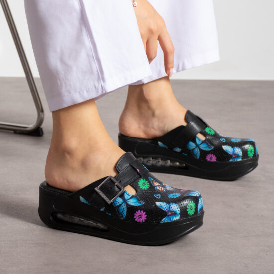 Zuecos de trabajo de piel para mujer con plataforma | TUASOLEA