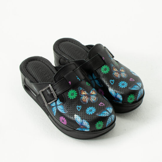 Zuecos de trabajo de piel para mujer con plataforma | TUASOLEA