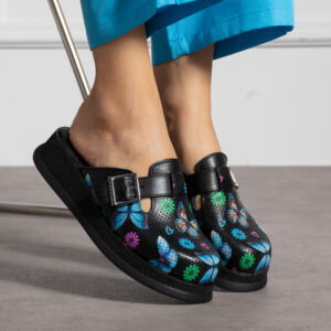 Zuecos estampados de piel cómodos y antideslizantes Zuecos sanitarios mujer Estampados