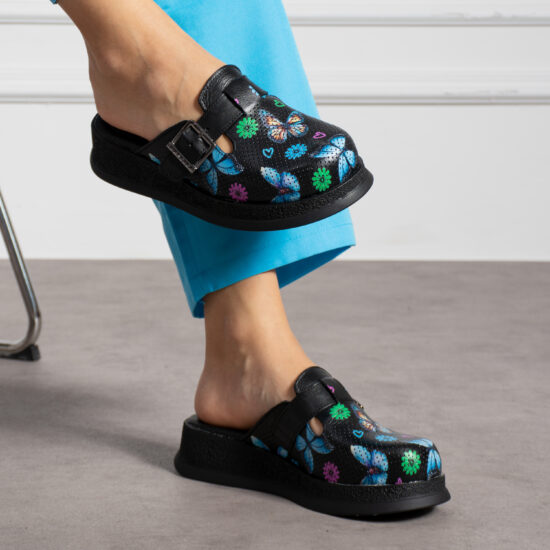 Zuecos estampados de piel cómodos y antideslizantes | TUASOLEA